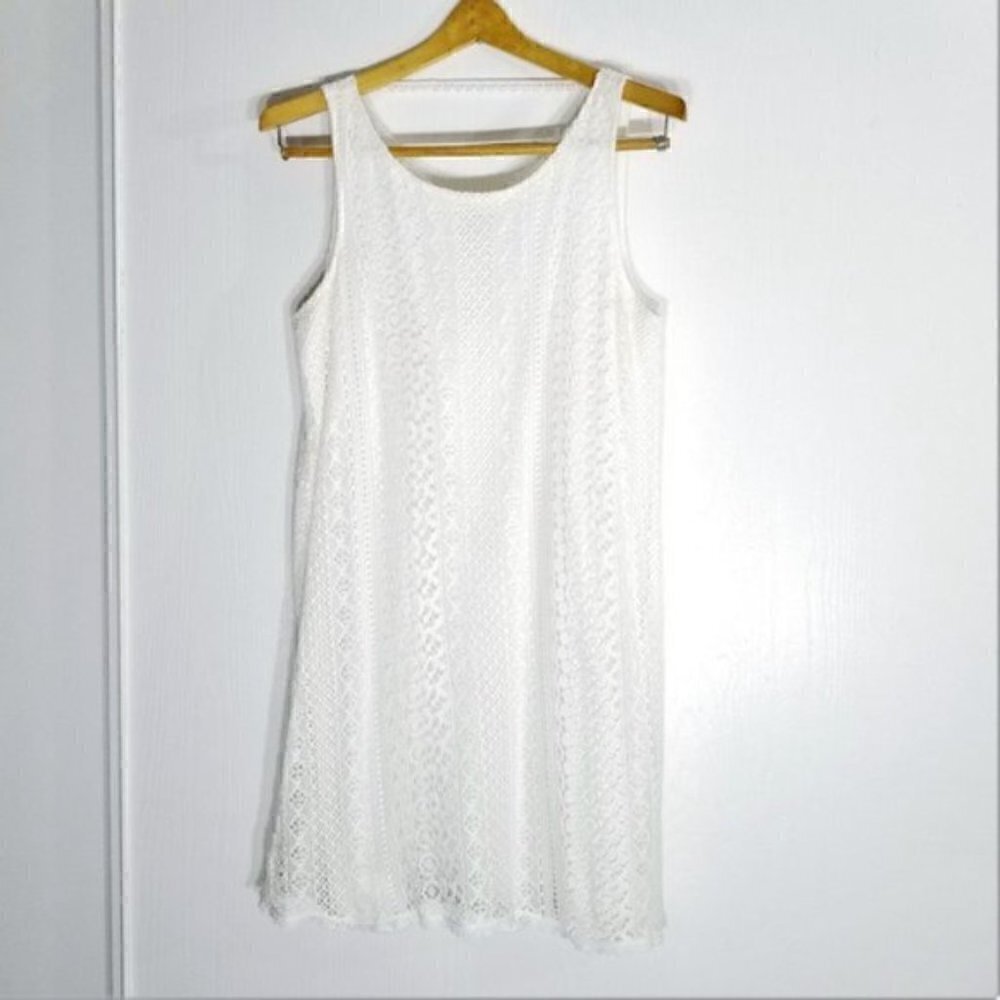 Jack Ivory White Lace Sleeveless Dress Tan Dress